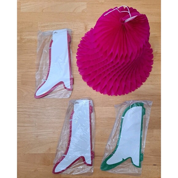 VTG Beistle Honeycomb Tissue Paper Bell Lot of 4 Christmas Decorations Red Green - Picture 2 of 8